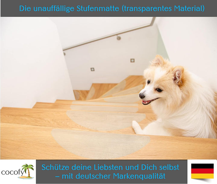 cocofy Antirutsch Stufenmatten schmal Kleinformat 16x (55x15 cm) für Wendeltreppe innen, Raumspartre