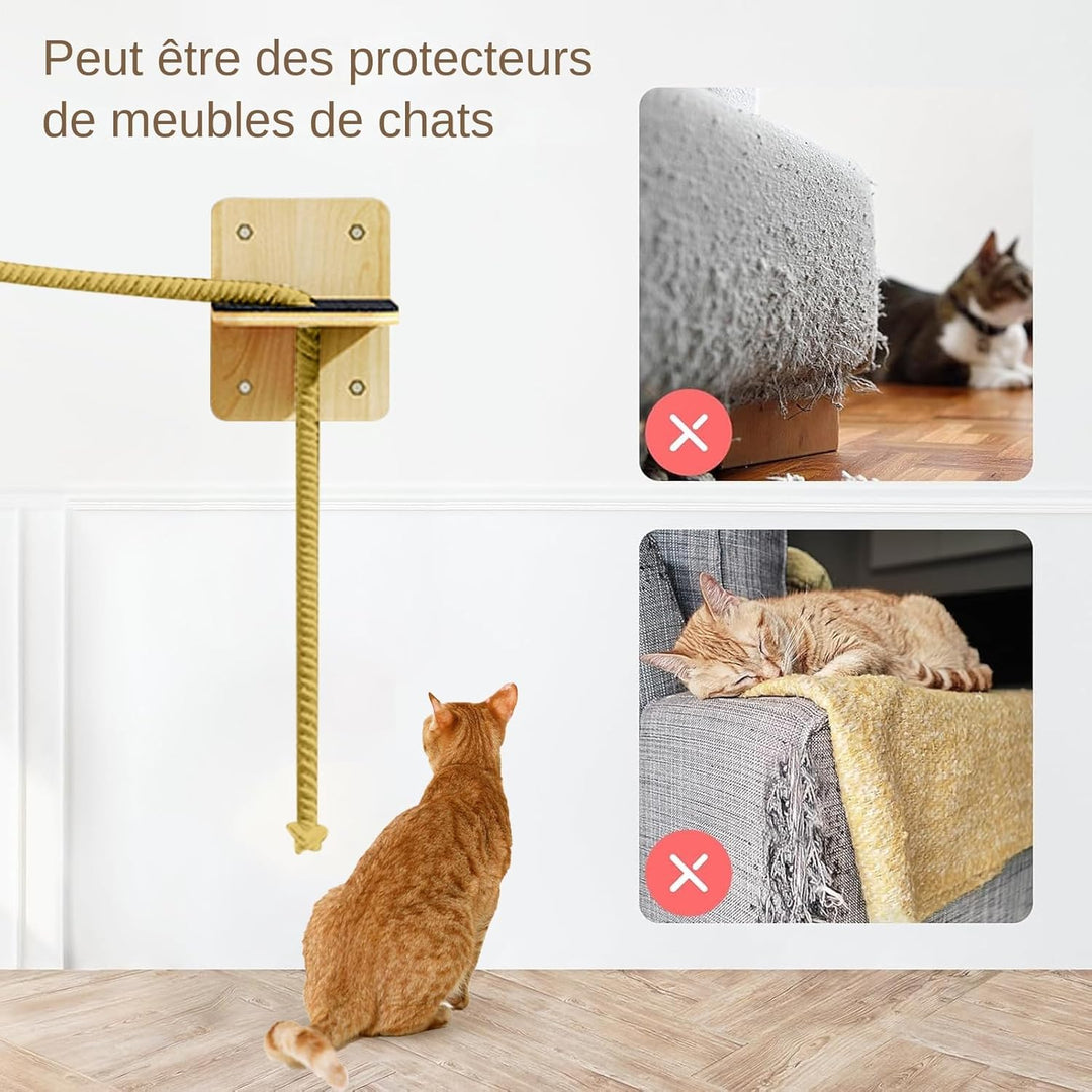 Wandregal für Katzen – Kletterwand für den Innenbereich mit Kratzbrett, Treppen und Spielzeug in Tur