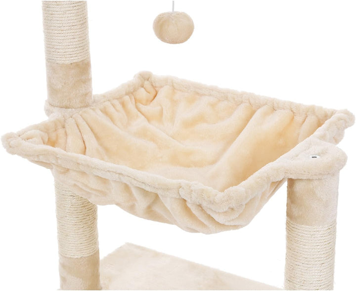 Feandrea Kletterbaum Kratzbaum mit Liegemulde 70 cm PCT82M Beige 50L x 50B x 70H cm, Beige 50L x 50B