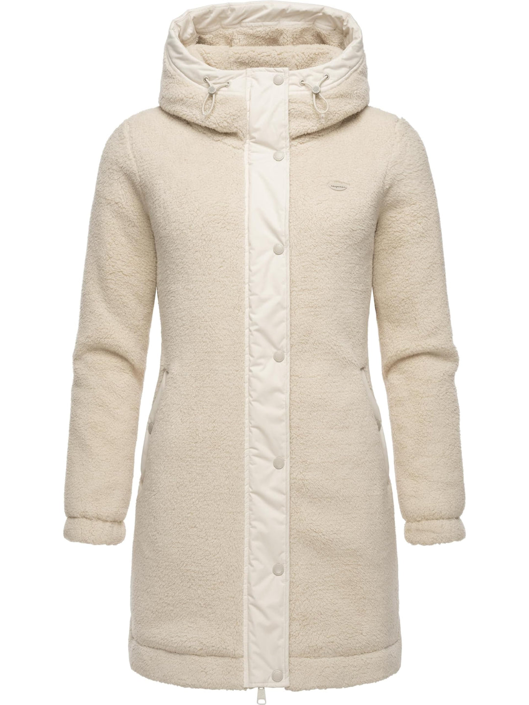 Ragwear Damen Fleecejacke Kurze Teddyfleece-Jacke warm mit Kapuze Cousy XS-6XL 5XL Beige, 5XL Beige