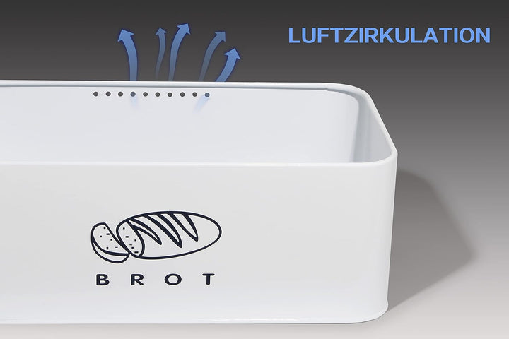 Theo&Cleo Brotkästen mit Deckel, 42cm * 23cm * 16cm, Deckel aus Ökologisches Bambus, Kann als Schnei