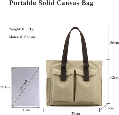 CORIOS Canvas Schultertasche Damen Handtasche Grosse Kapazität Tragetasche Casual Henkeltaschen Mult