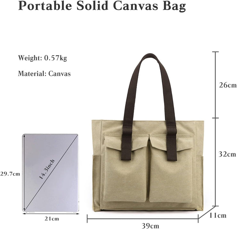 CORIOS Canvas Schultertasche Damen Handtasche Grosse Kapazität Tragetasche Casual Henkeltaschen Mult