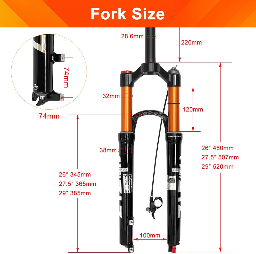 ZTZ Magnesiumlegierung Mountain Front Gabel Luftdruck Stossdämpfer Gabel Fahrrad Zubehör Romote Lock