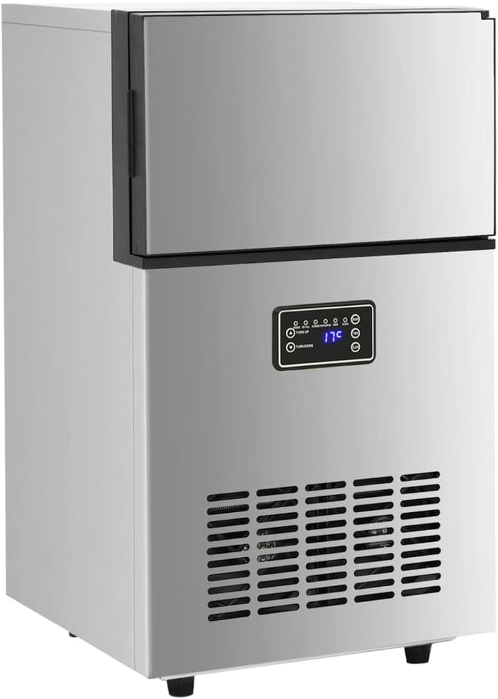 Homgoday Eiswürfelmaschine Silbern 45 kg / 24 h 35,5x34,5x63 cm Silber, 35,5x34,5x63 cm Silber
