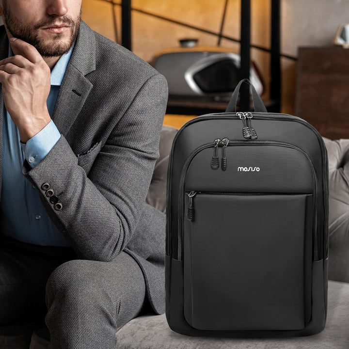 MOSISO Rucksack Herren Damen 15,6 Zoll, Laptop Rucksack Wasserdicht Schlanker Leicht, Business Rucks