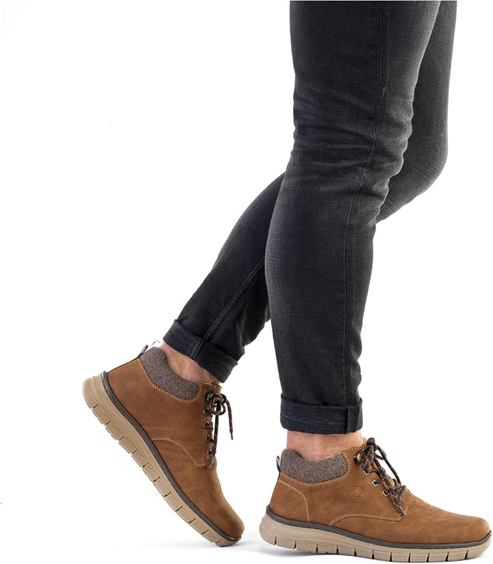 Rieker Herren Bequemschuhe B5632, Männer Schnürhalbschuhe 41 EU Braun, 41 EU Braun