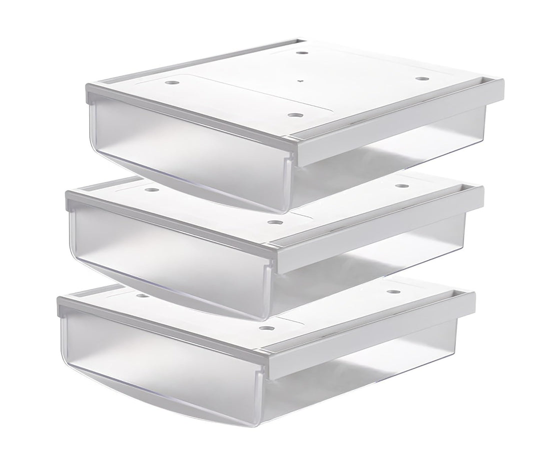 TUKA 3X 3,5L Unterschreibtisch-Schubladen 24x21x8cm, Selbstklebende Schubladen, Versteckte Unterbaus