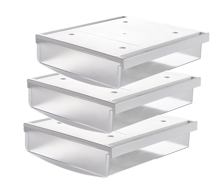 TUKA 3X 3,5L Unterschreibtisch-Schubladen 24x21x8cm, Selbstklebende Schubladen, Versteckte Unterbaus