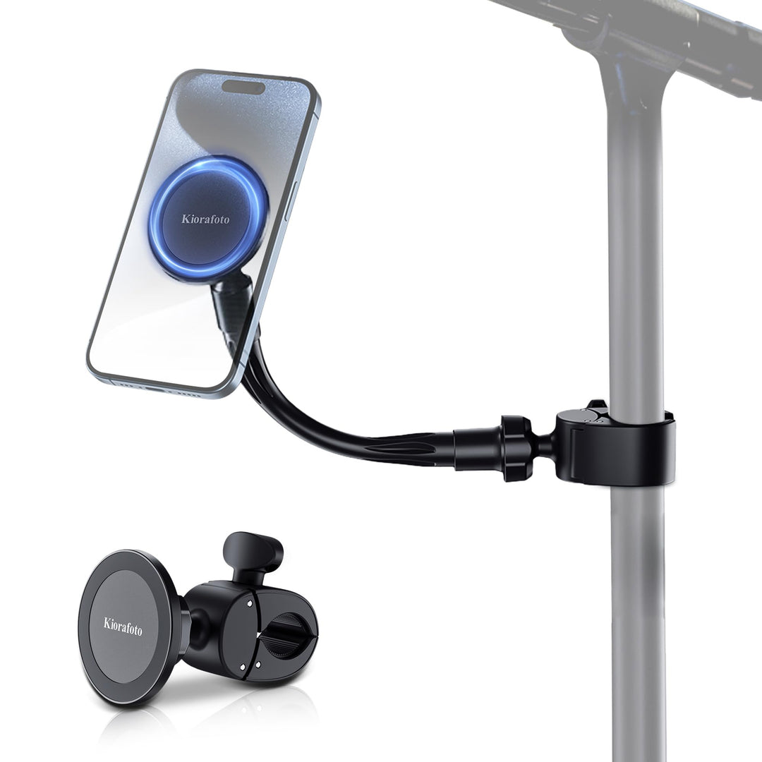 Mikrofonständer Telefonhalterung, Magnetische Telefonhalterung mit abnehmbarem Schwanenhals und Verr