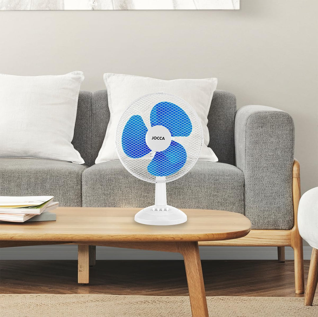 Jocca – Tragbarer Tischventilator mit 30 cm Durchmesser | Oszillationssystem mit 3 Flügeln | Ventila