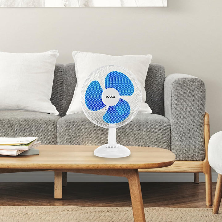 Jocca – Tragbarer Tischventilator mit 30 cm Durchmesser | Oszillationssystem mit 3 Flügeln | Ventila