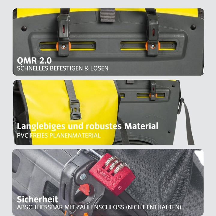 VAUDE Fahrradtasche für Gepäckträger Aqua Back Single 1 x 24 L in 24 l Canary, 24 l Canary