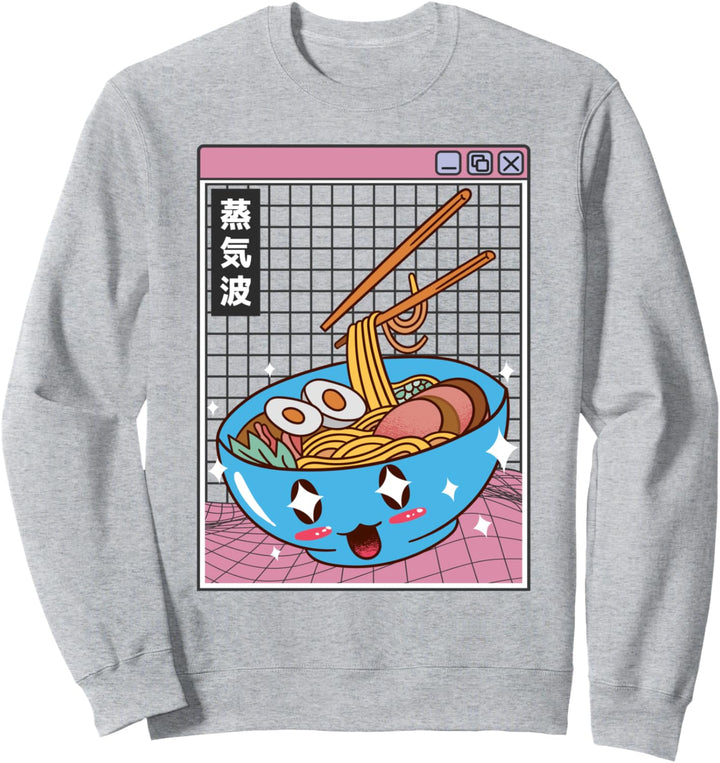 Happy Ramen Schale Digital Japan Style Otaku Anime Vaporwave Sweatshirt