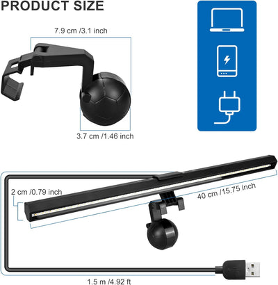 WORLUDE Computer Monitor Lampe LED USB mit Touch Control Light Bar Screenbar Anti-Blaulicht Augenpfl