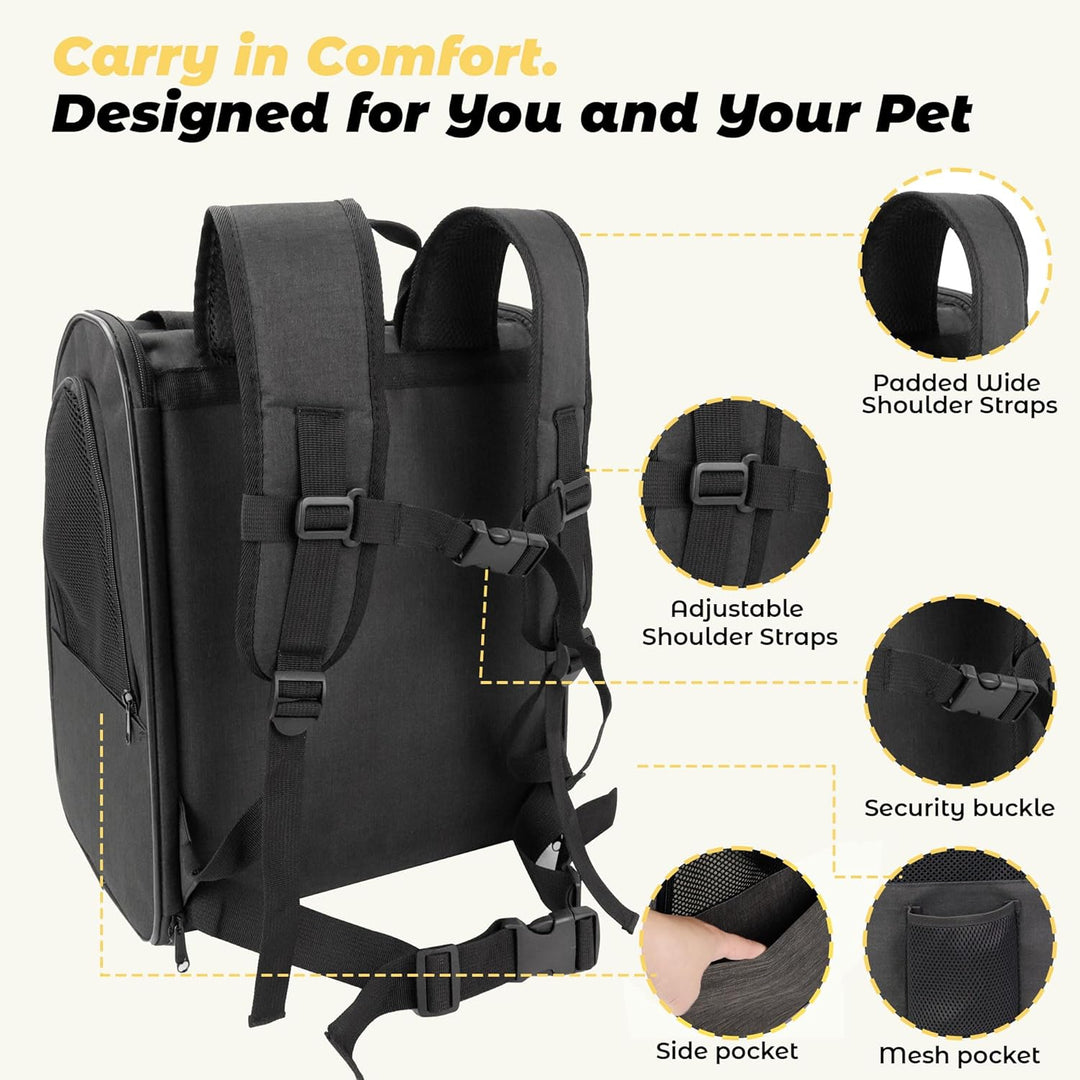 Zavothy Haustier Rucksack für Katzen und Hunde, Tragbar und Faltbar, mit Netzfenster und Gepolsterte