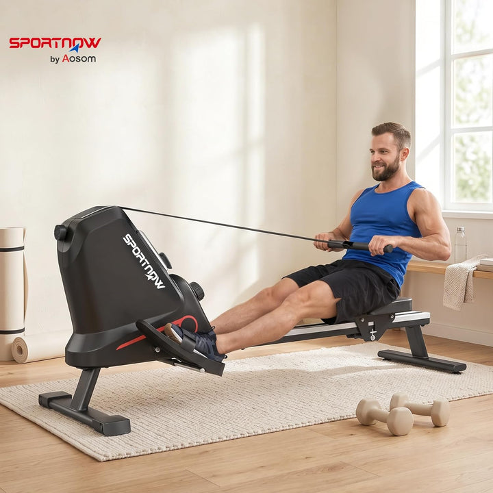 SPORTNOW Rudergerät für Zuhause Leises Magnetisches Rudergeräte mit 16 Widerstandsstufen Exklusiver