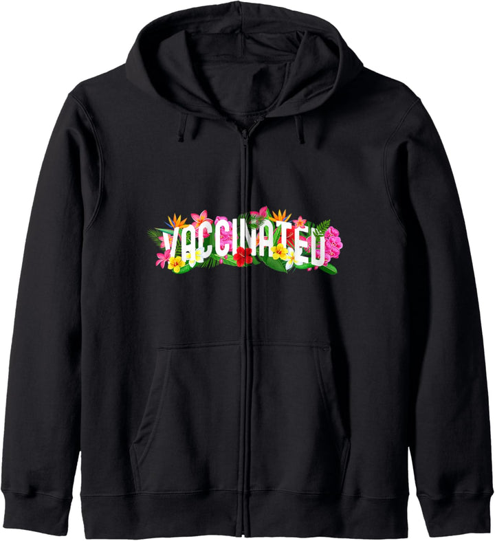 Geimpfter Impfstoff Lustige Blumen-Pro-Impfwissenschaft Kapuzenjacke