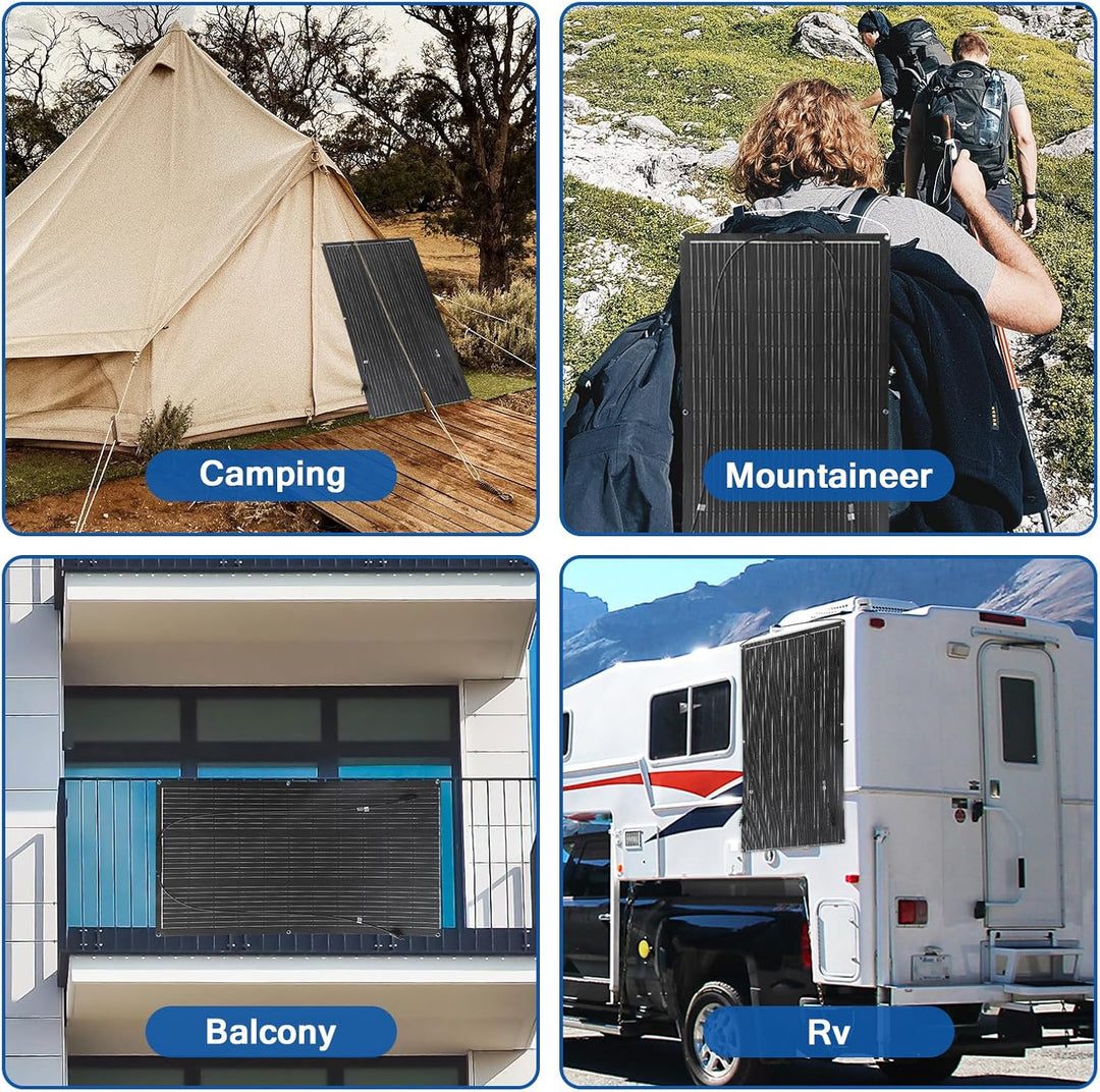 400W SolarPanel ETFE Semi Flexible(4pcs 100W) etfe Mono Solarmodul FüR Gartenhaus, Camping, Wohnmobi