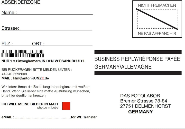 AgfaPhoto APX 100 / Fomapan Schwarz/Weiss Kleinbild Film 100 ASA 36 Bilder incl. Komplettentwicklung