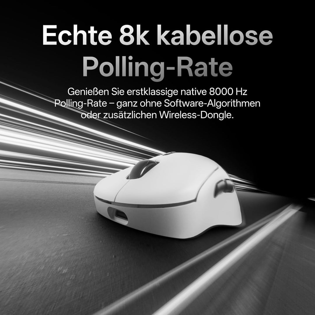 Rapoo VT3 MAX Gen-2 Gaming Maus Kabellose, Echte 8000Hz Abfragerate, 30K DPI, 53g Ultraleicht, 750 S