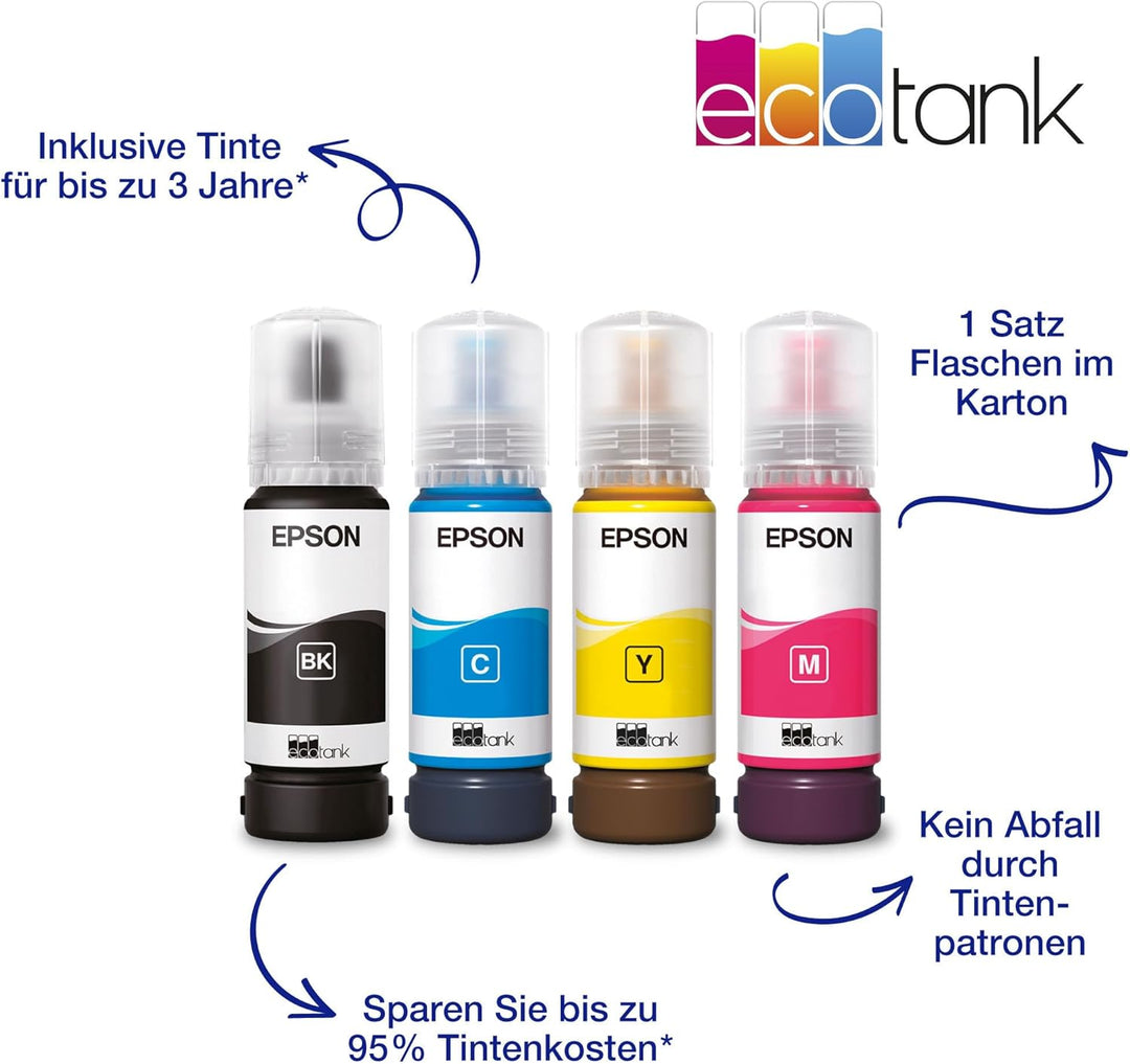 EcoTank ET-2870 A4-Multifunktions-Wi-Fi-Tintentankdrucker, mit einem im Lieferumfang enthaltenen Vor