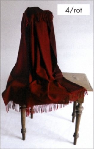 STEINBECK Decke Rom aus 100% Lambswool 130x190 cm in 4 kräftigen Farben, Rot, Rot