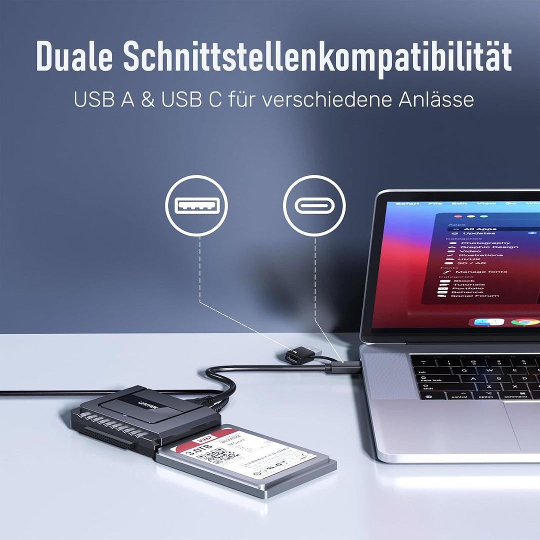 UNITEK Unitek IDE SATA zu USB Festplattenadapte, USB SATA IDE Externer Festplattenleser für 2,5/3,5
