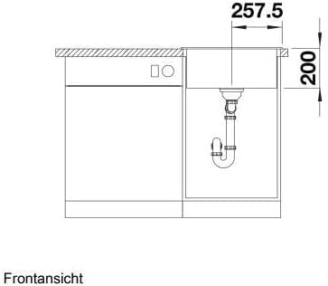 BLANCO NAYA 5 | SILGRANIT schwarz | Einbauart: Einbau von Oben | ohne Ablauffernbedienung | 50er Unt
