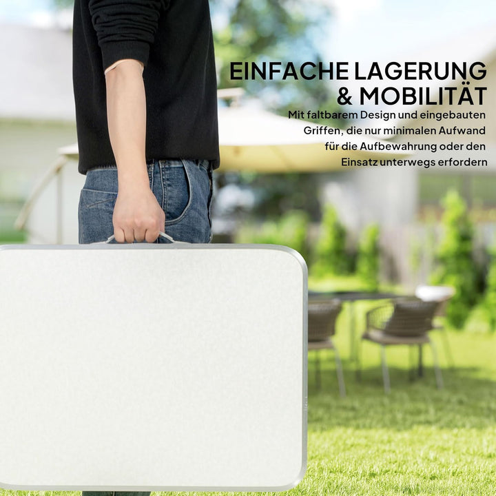 Outsunny Campingtisch Klapptisch Universaltisch Koffertisch Gartentisch Falttisch höhenverstellbar A