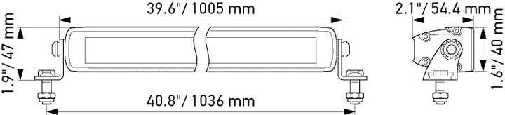 HELLA 1FJ 358 176-321 LED-Fernscheinwerfer - Black Magic Slim Lightbar 40" - 12/24V - Anbau - Kabel: