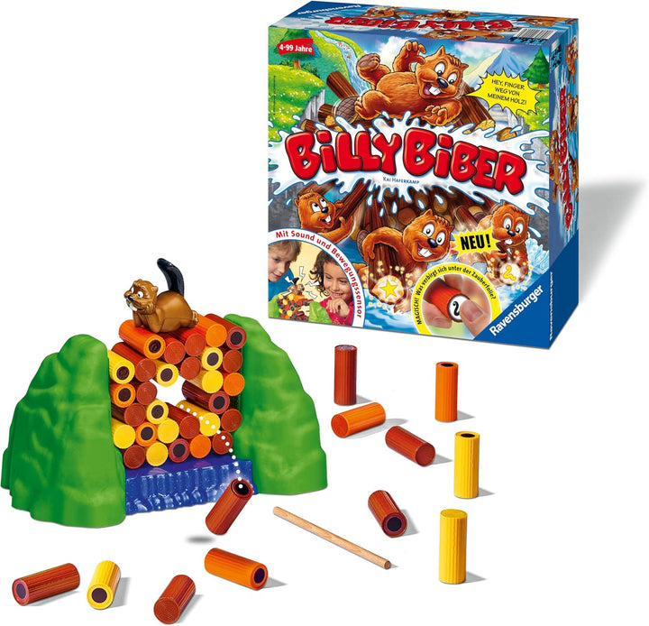 Ravensburger 22246 - Billy Biber - Geschicklichkeitsspiel für ruhige Hände - Spiel für Kinder ab 4 J