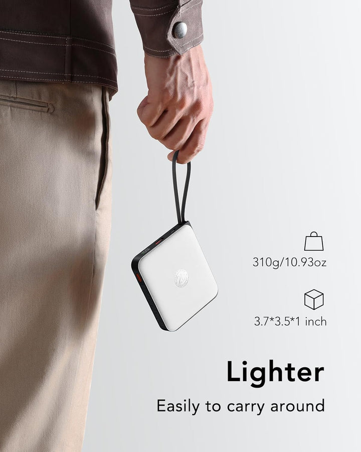 VRURC 20000mAh Power Bank mit Kabel Klein USB C Powerbank Schnelles Aufladen Mini Tragbares Ladegerä