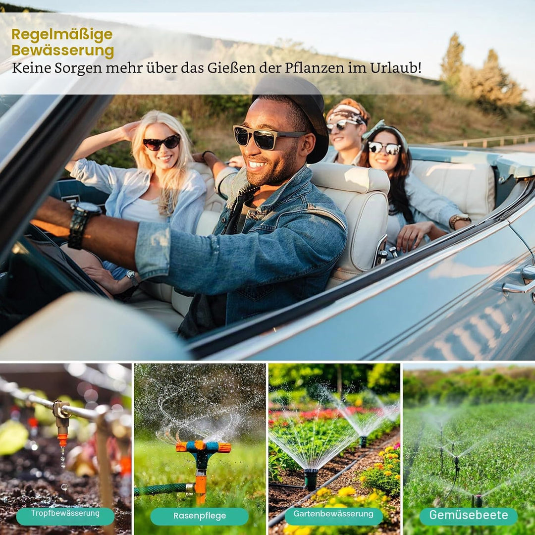 Bewässerungscomputer WLAN 4 Ausgänge,Smart Wasserzeitschaltuhr,App-Steuerung Sprachsteuerung Regenve