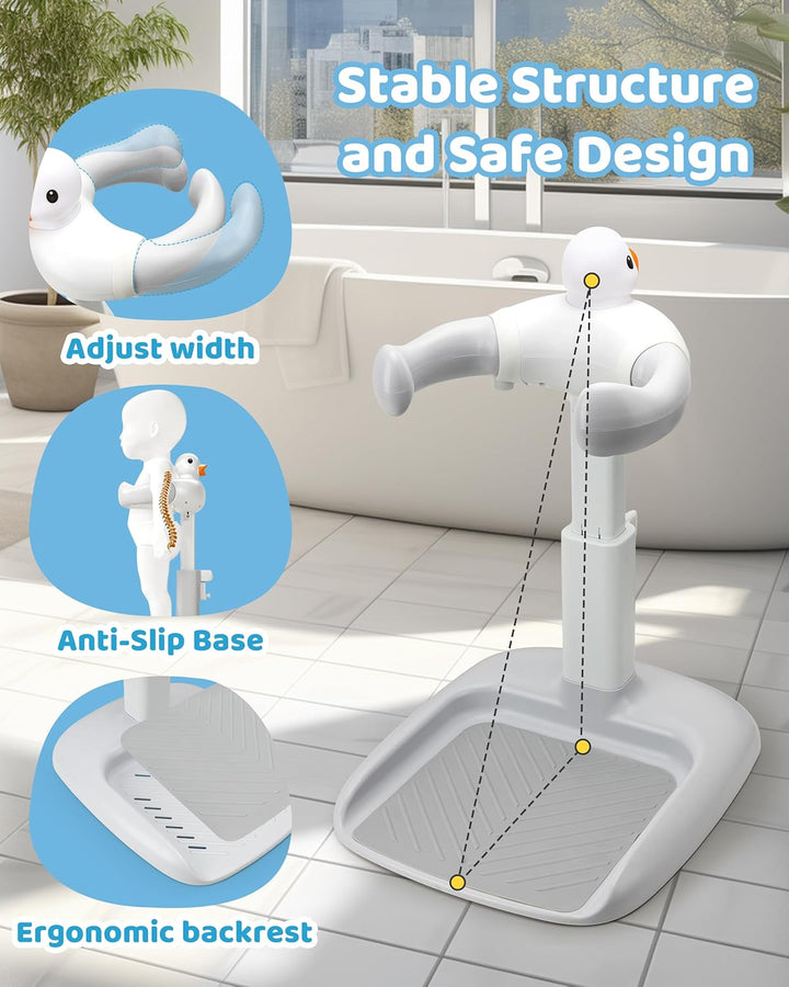 Höhenverstellbar Baby Badewanne Gestell mit Sitz: Stand Dusche with Seat für ab 6 Monate Kinder - An