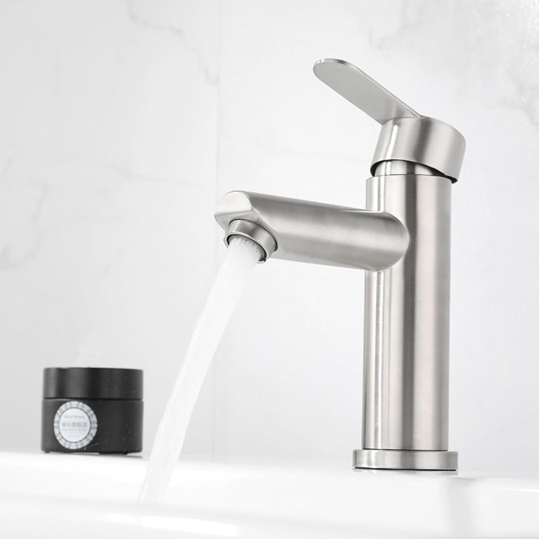Wasserhahn Bad Silber Waschtischarmatur Hoch Badarmatur Waschbecken Armaturen Edelstahl 304 Waschbec