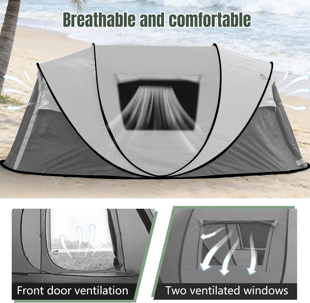 Camping Zelt, Pop Up Zelt 4-5 Personen, Automatisches Aufstellzelt in 3 Sekunden, Wurfzelte Wasserdi