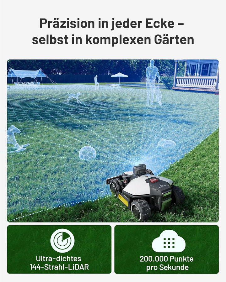 MAMMOTION LUBA mini AWD LiDAR Mähroboter ohne Begrenzungskabel Mit 3D LiDAR + Vision, Ohne RTK-Anten