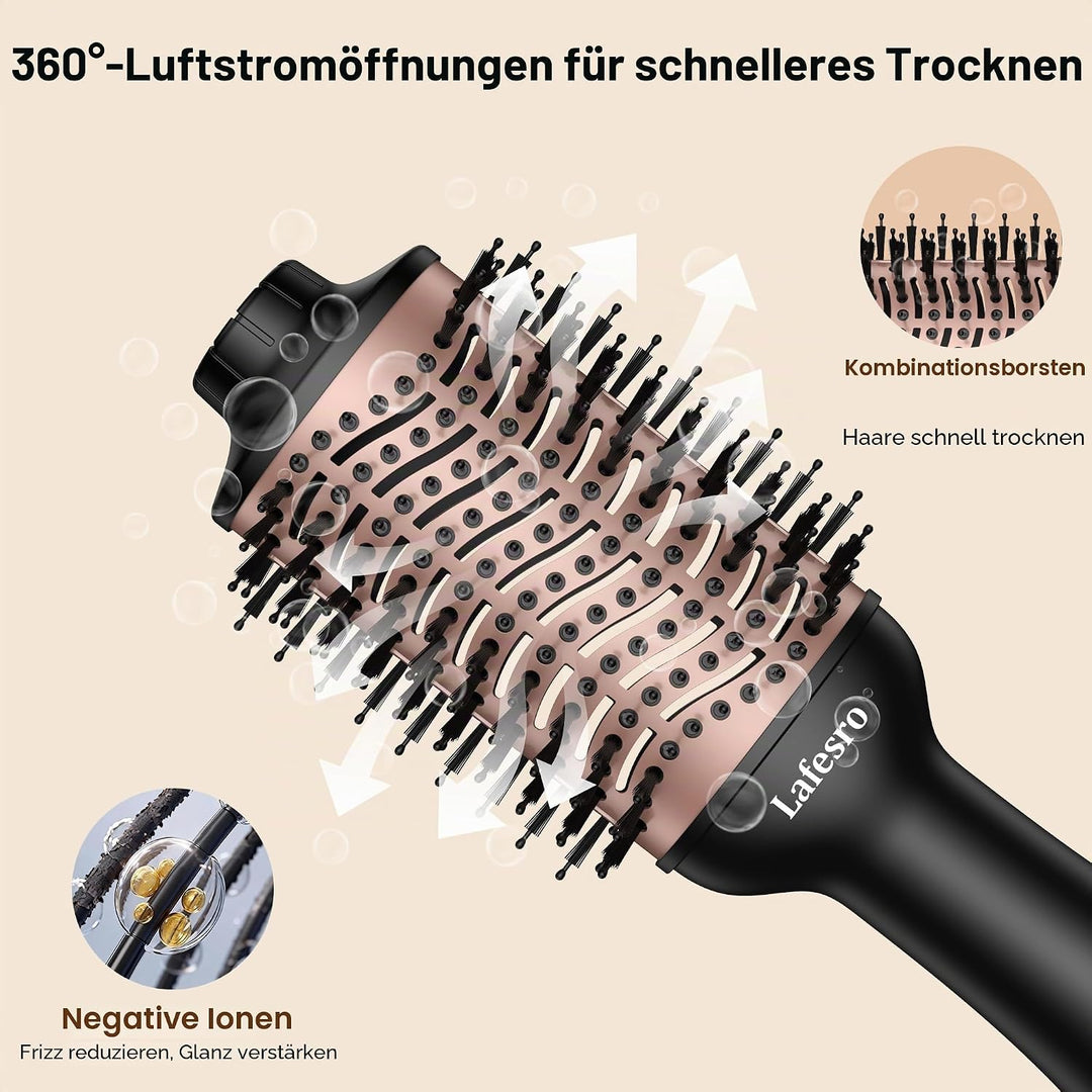Haartrocknerbürste, Heissluftbürste | Ionische Keramik-ovaler Behälter (60 mm) | Negativ-Ionen-Anti-
