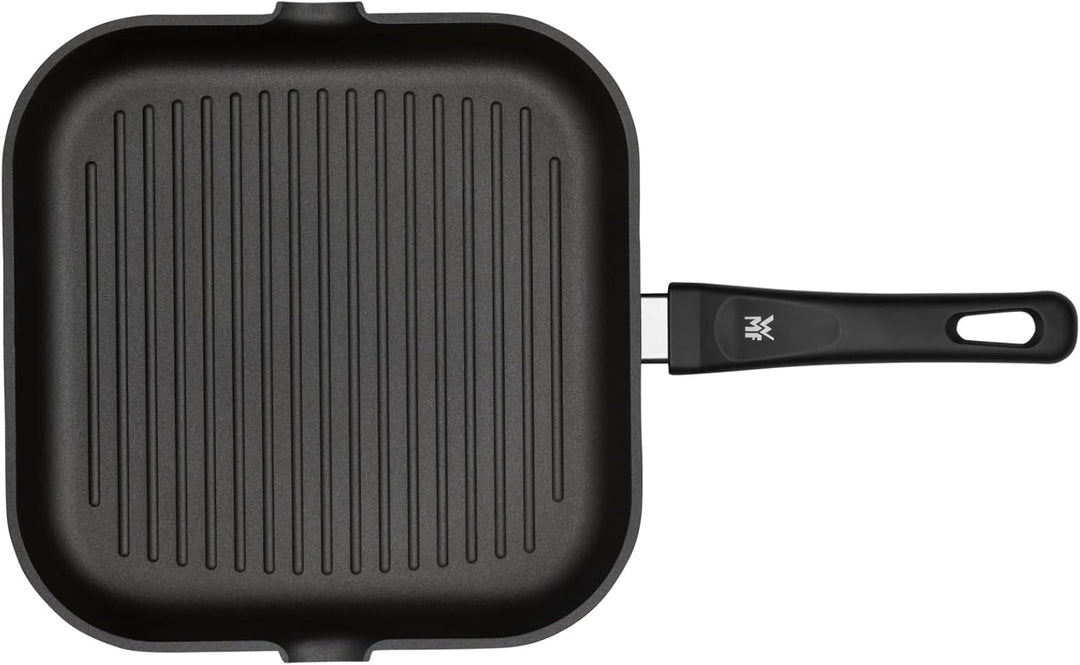 WMF Grillpfanne 27x27 cm mit Ausguss, Aluminium beschichtet, Steakpfanne ideal zum knusprigen Braten