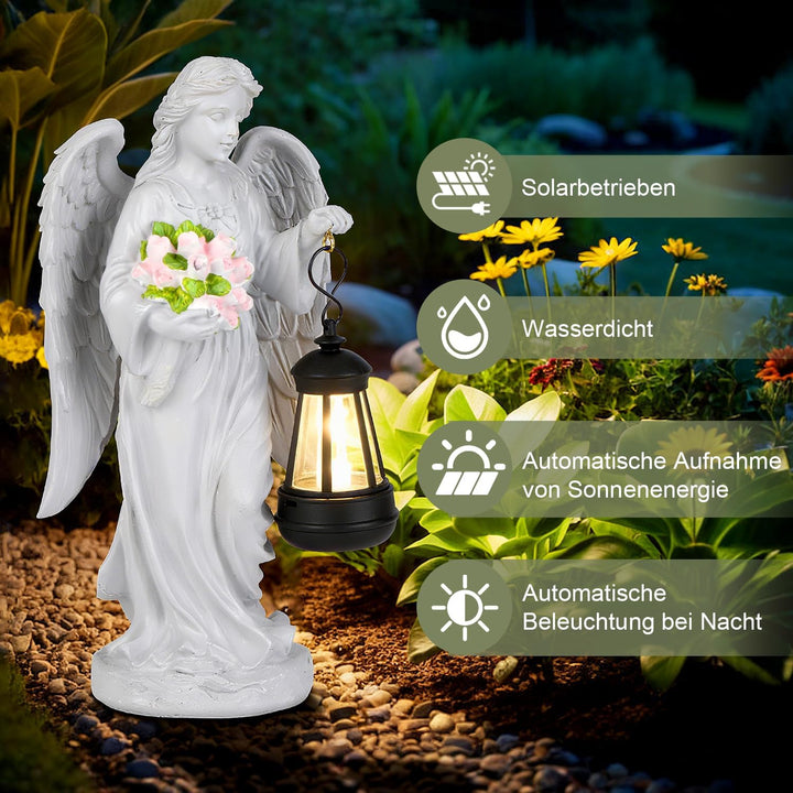 Engel Gartenstatuen, Grabschmuck Wetterfest: Grabengel, Aussen Friedhof Deko, Wetterfeste Grabdeko a