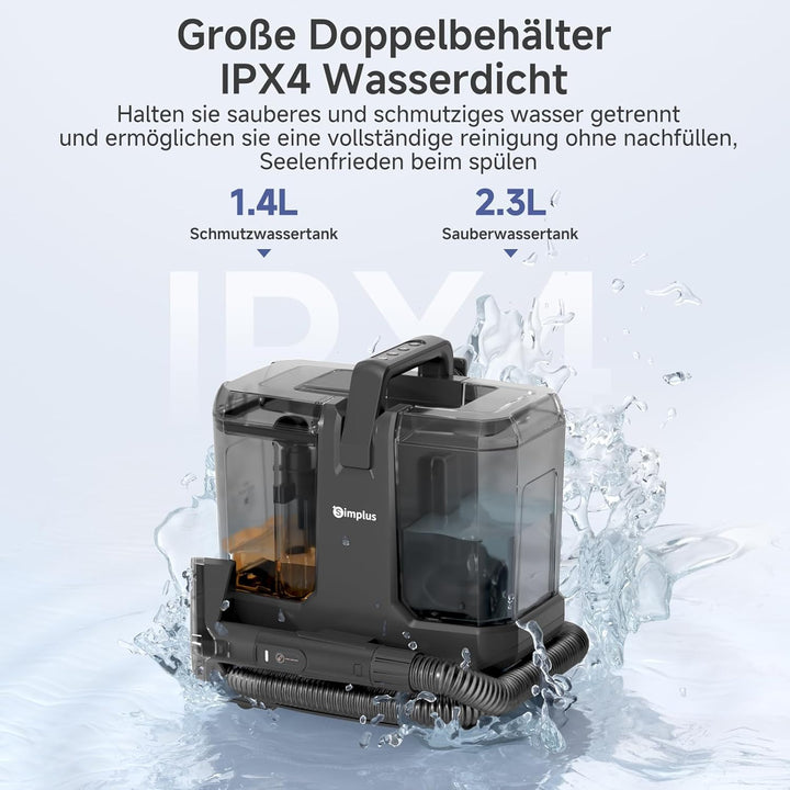 SIMPLUS Polsterreiniger mit Heisswasser-Funktion, 22.000 Pa Waschsauger für Sofa, Teppich, Auto und