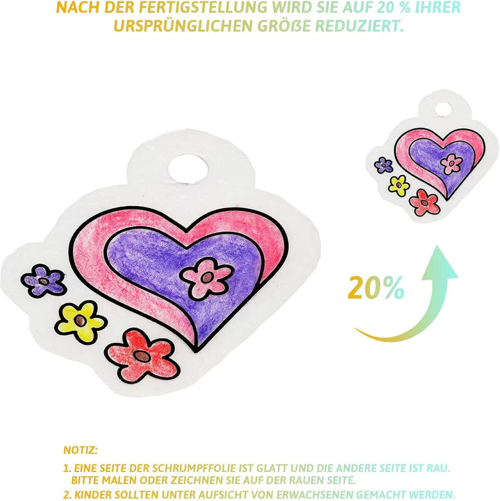 SUNANFBEST Schrumpffolie Set, Schrumpffolienset Schrumpffolien Set Schrumpffolie Basteln zum Bastels