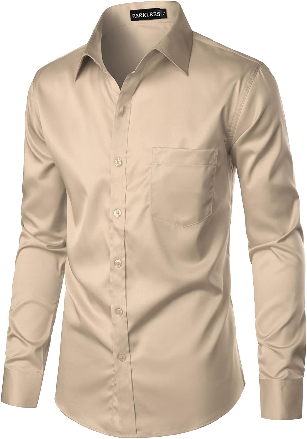 Parklees Herrenhemd, urban, modisch, Freizeit- und Businesshemd, schmale Passform, lange Ärmel, Knop
