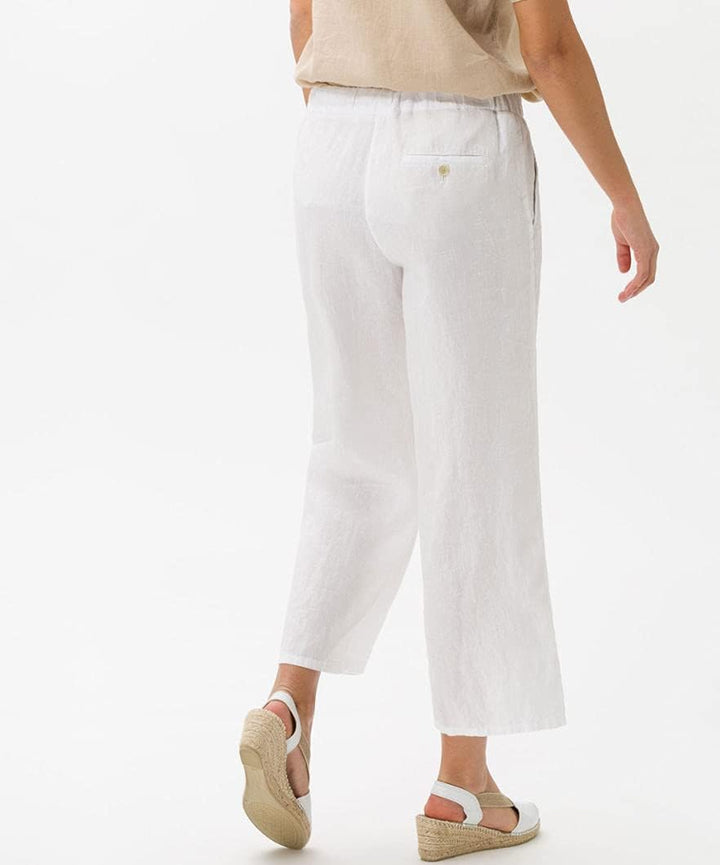BRAX Damen Style Maine S Verkürzte Leinenhose Hose 34W / 30L Weiss 1, 34W / 30L Weiß 1