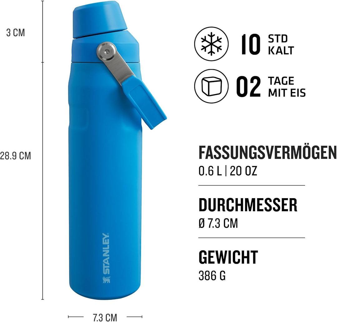 STANLEY 1913 Iceflow Fast Flow Trinkflasche Sport 0.6L - Thermosflasche Hält 10 Stunden Kalt - Spülm