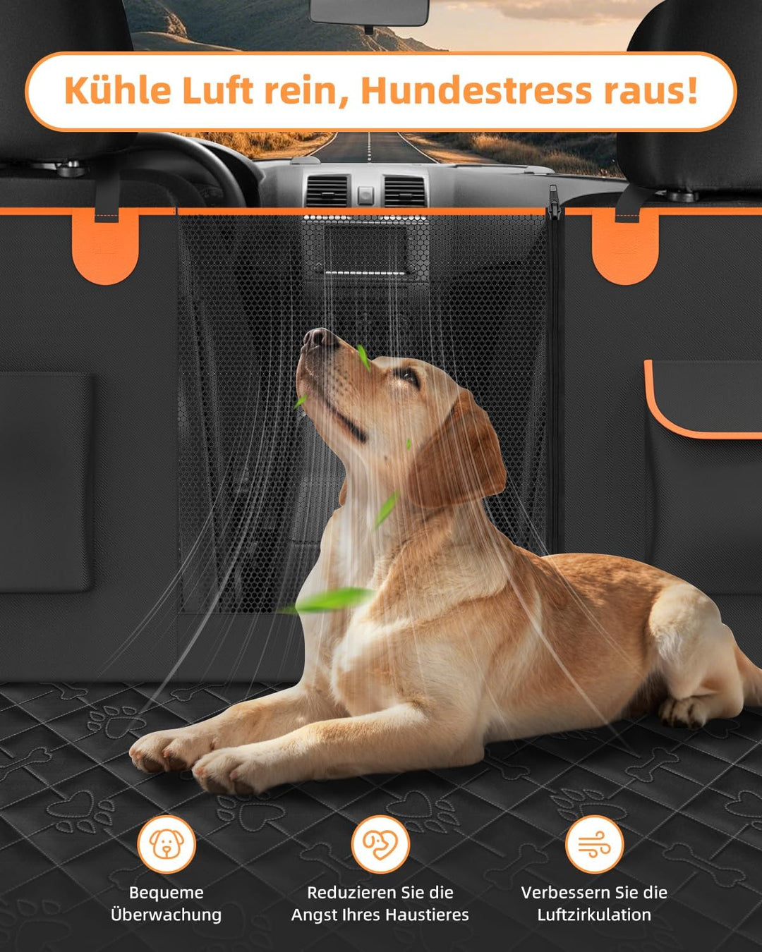 Hundedecke Auto Rückbank 100% Wasserdicht Kratzfeste Autoschondecke Hund Rücksitz mit Seitenschutz u