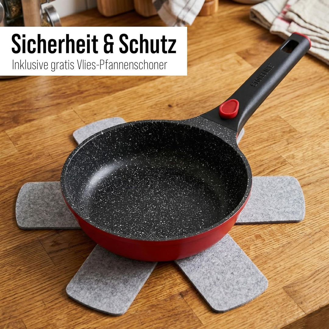 STONELINE SMART Bratpfanne mit Abnehmbarem Griff 20 cm, Kleine Aluguss Pfanne Induktion, Für alle He