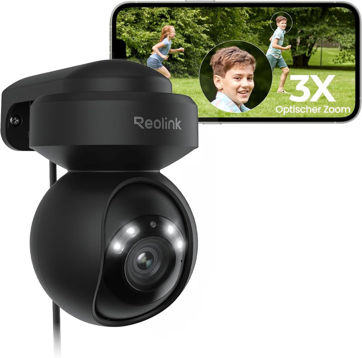 Reolink 5MP PTZ Überwachungskamera Aussen, 3X Optischer Zoom, 2,4/5GHz WLAN Kamera Outdoor mit Perso