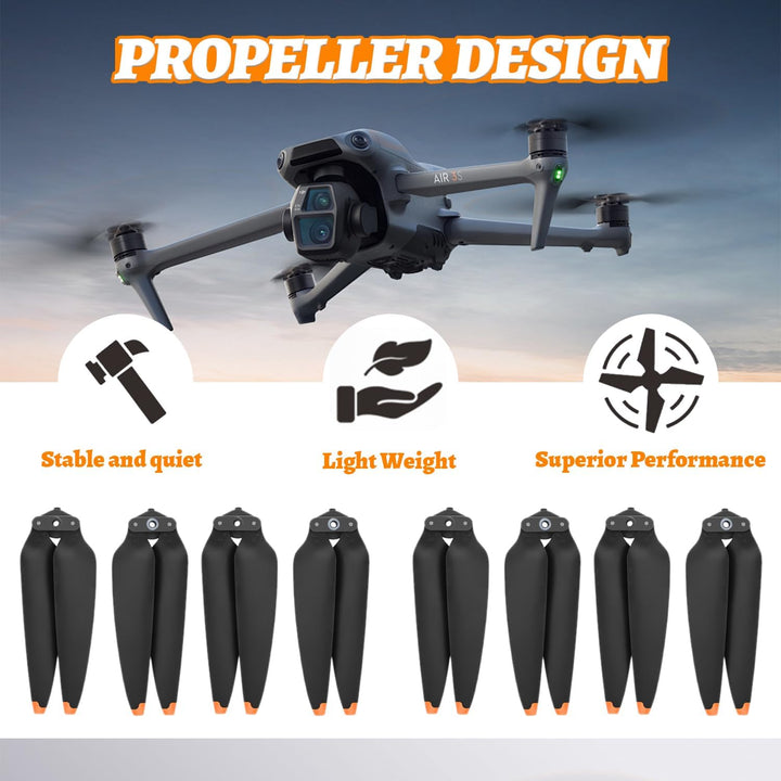 8Pcs Propeller für DJI Air 3/ Air 3S | Drohnen Ersatzpropeller Schnellverschluss Rotorblätter 8747F